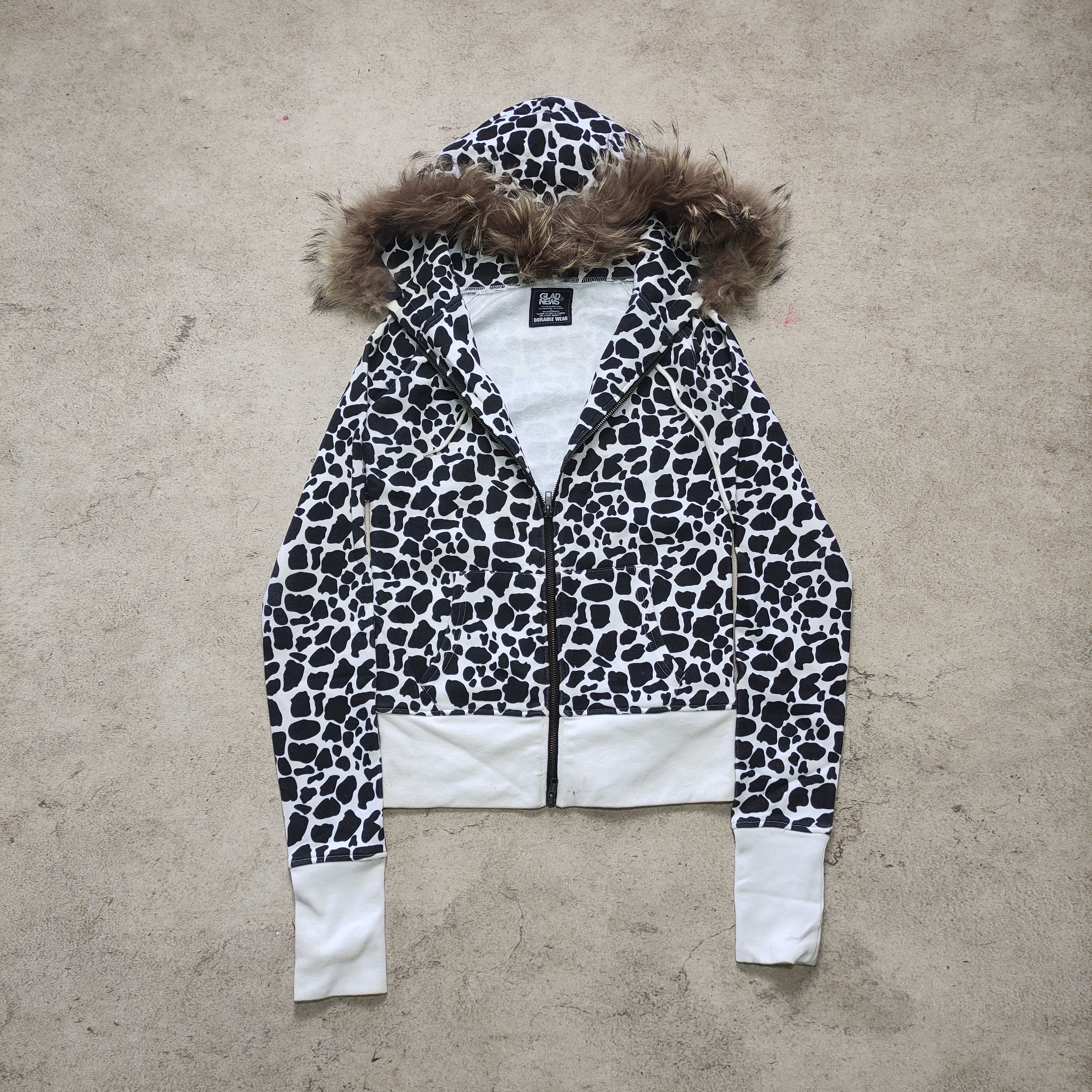 Le Grande Bleu (L.G.B.) GLAD NEWS Fur Leopard Hoodie 2000s Size US M / EU 48-50 / 2 - 1 Thumbnail