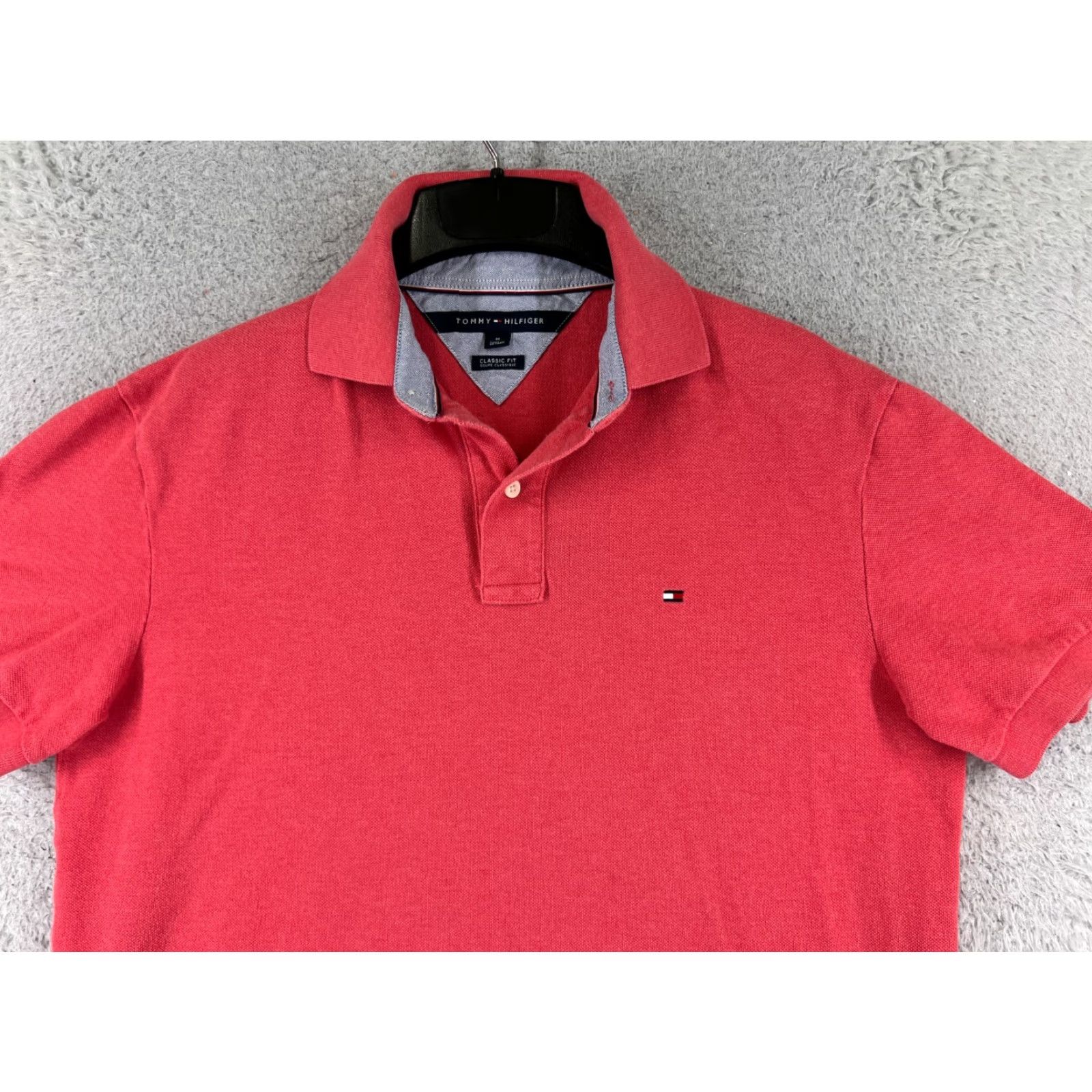 Tommy Hilfiger Tommy Hilfiger Polo Shirt Men Medium Pink 100% Cotton Knit Short Sleeve Classic Shirt Size US M / EU 48-50 / 2 - 4 Thumbnail