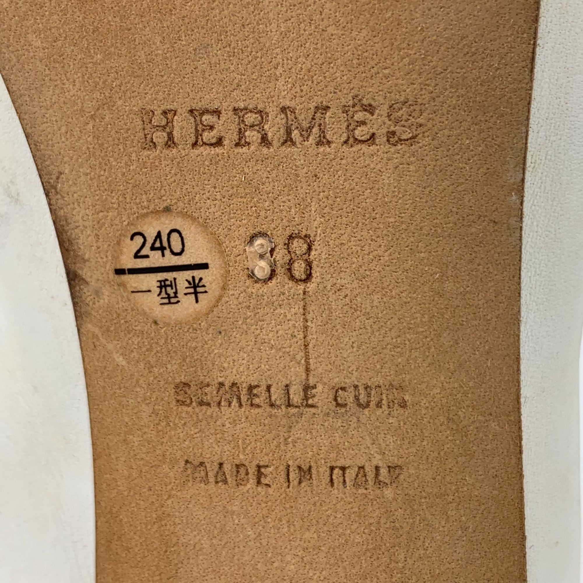Hermes Hermes Size 38 White Leather Open-Toe High Heel Sandals With Size US 8 / IT 38 - 8 Thumbnail