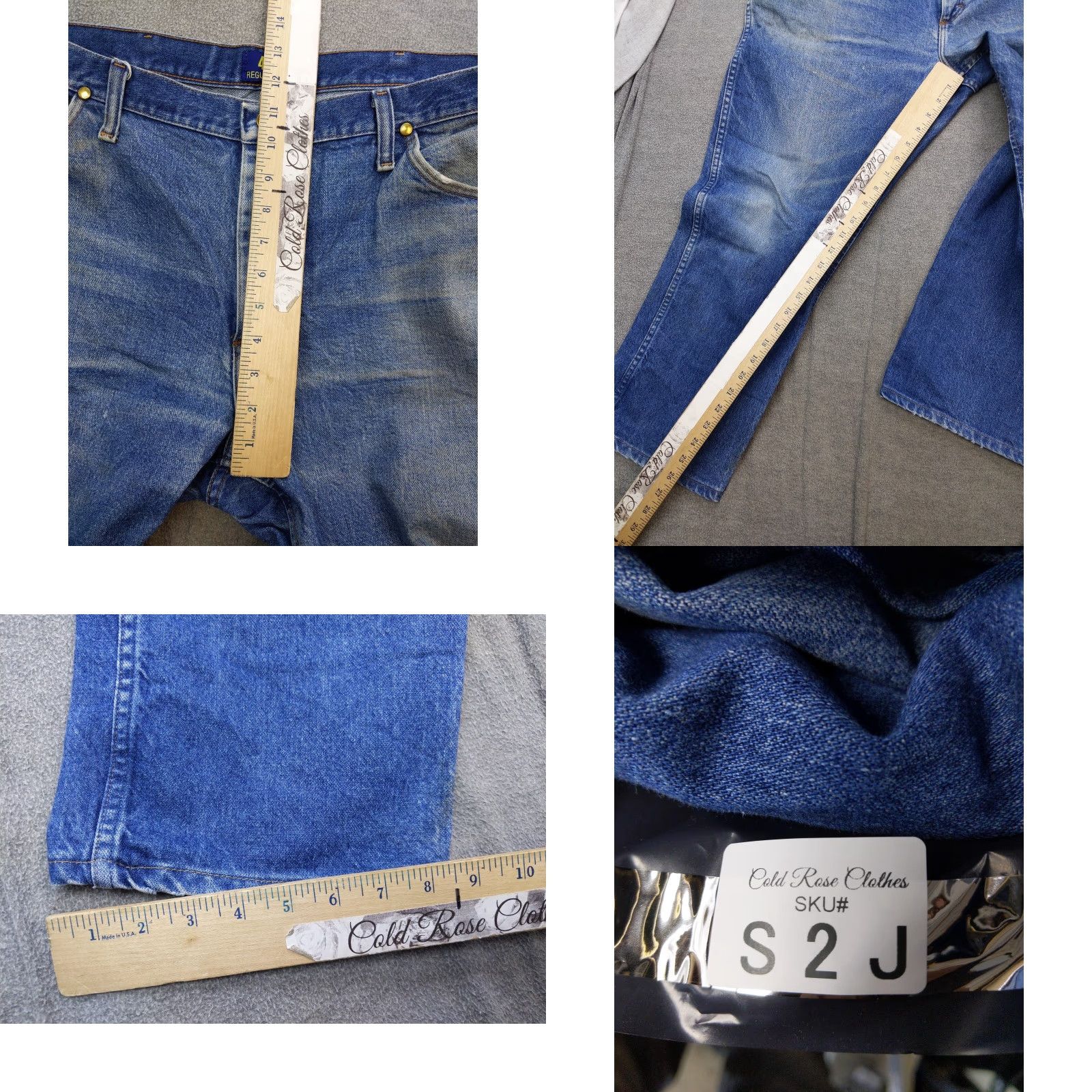 Wrangler Wrangler Jeans Mens 38x30 Blue Regular Fit Straight Denim Workwear Pants 1947 47MWZ Size US 36 / EU 52 - 8 Thumbnail