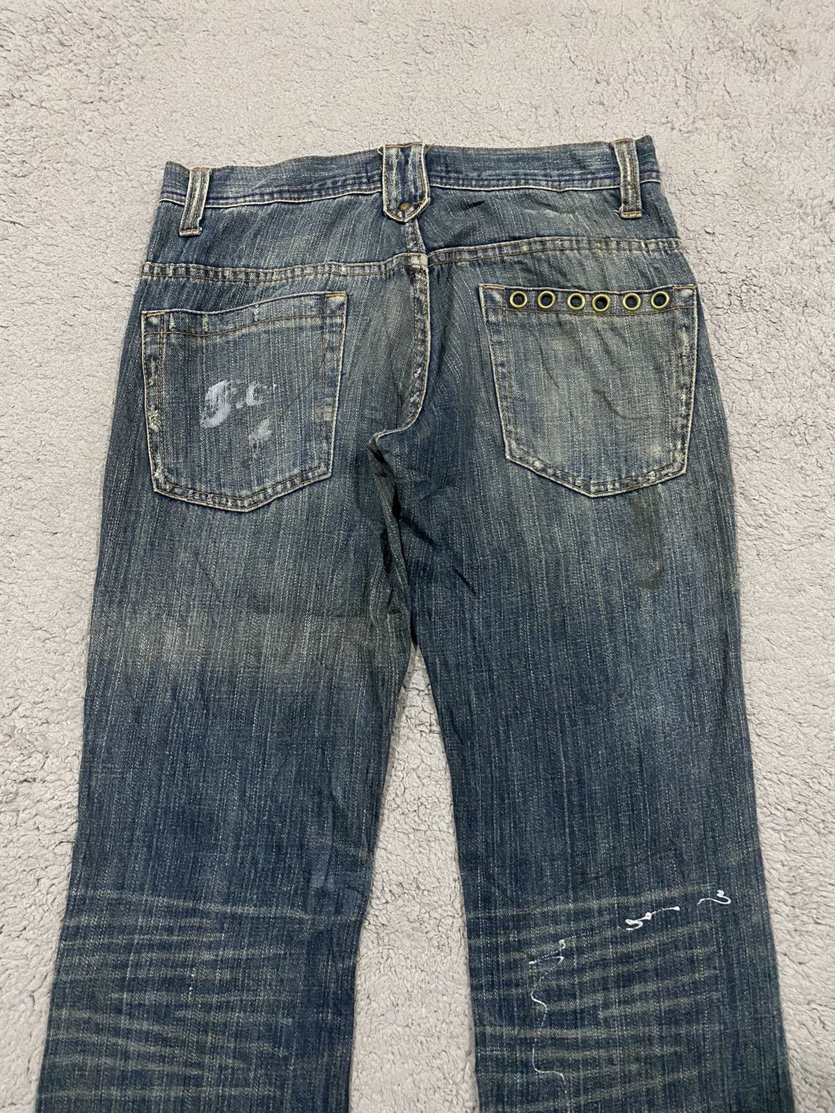 If Six Was Nine ROOT THREE Flared Paint Splashed Low Rise Denim Size US 31 - 11 Thumbnail