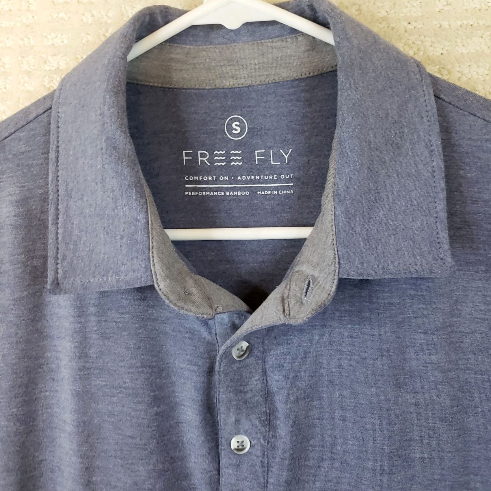 Vintage Free Fly Polo Shirt Mens Small Blue Bamboo Flex Performance Lightweight Stretch Polo Shirt Mens Small Blue Size US S / EU 44-46 / 1 - 3 Thumbnail