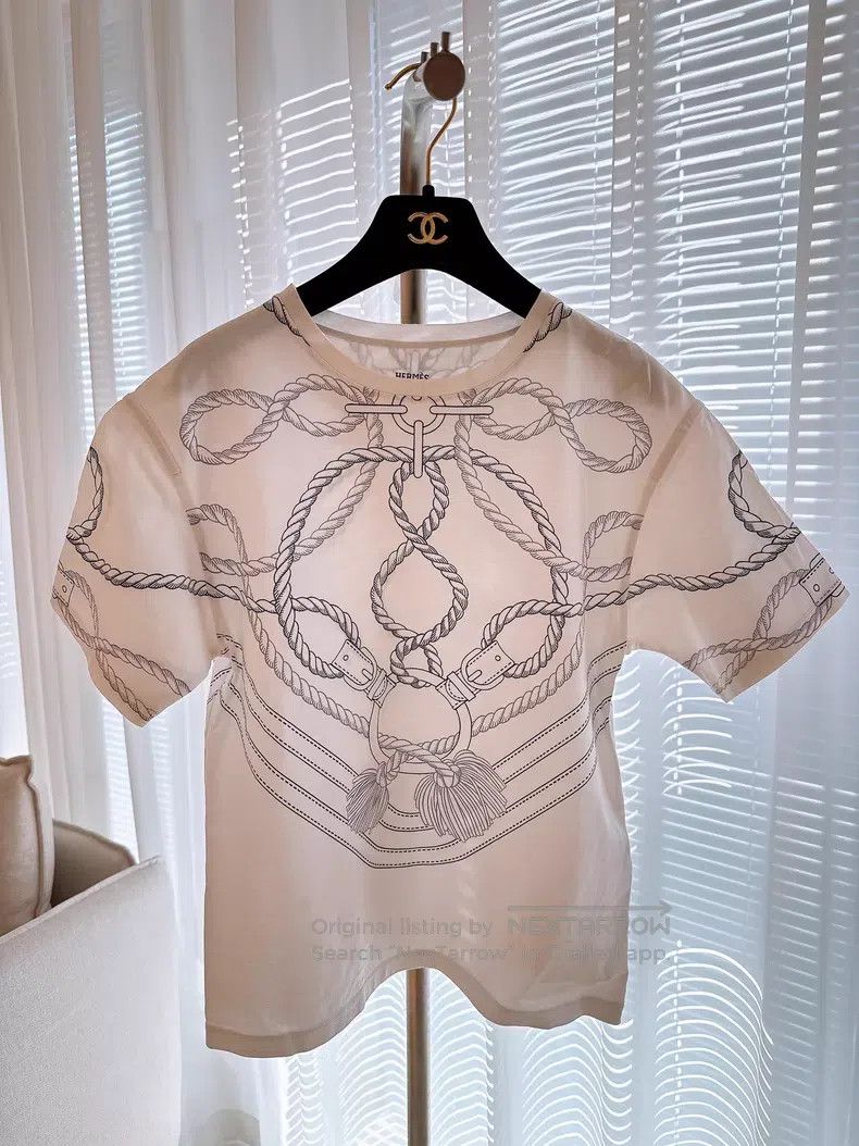 Hermes Hermes Rope pattern printed T-shirt Size XS / US 0-2 / IT 36-38 - 1 Thumbnail