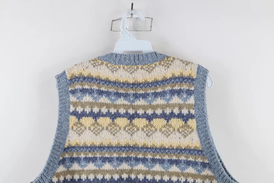 Vintage Vintage 90s Streetwear Fair Isle Knit Cardigan Sweater Vest Size XL / US 12-14 / IT 48-50 - 6 Thumbnail