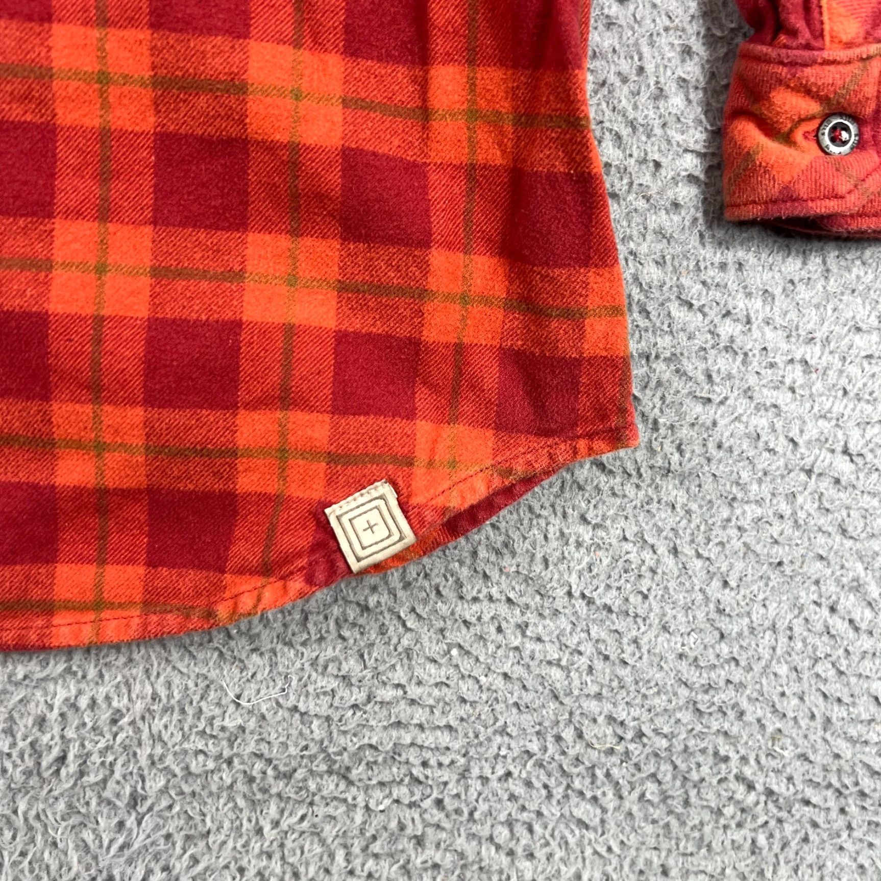 Vintage 511 Tactical Shirt Womens L Flannel Orange Plaid Button Up Down Long Sleeve Size L / US 10 / IT 46 - 2 Thumbnail