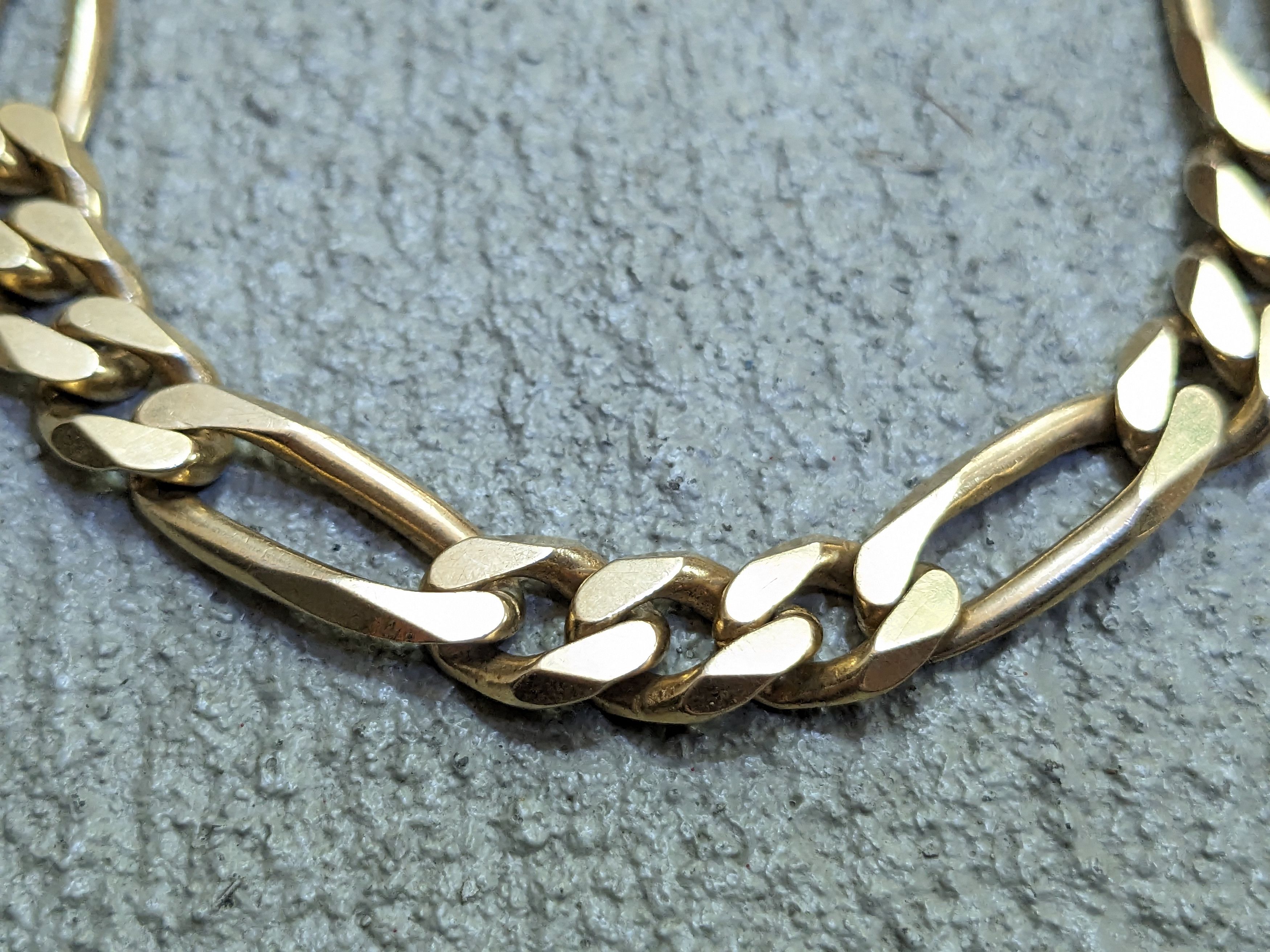 Jewelry Vintage Sterling Silver Bracelet Figaro 8.25" Italy Biker Size ONE SIZE - 8 Thumbnail