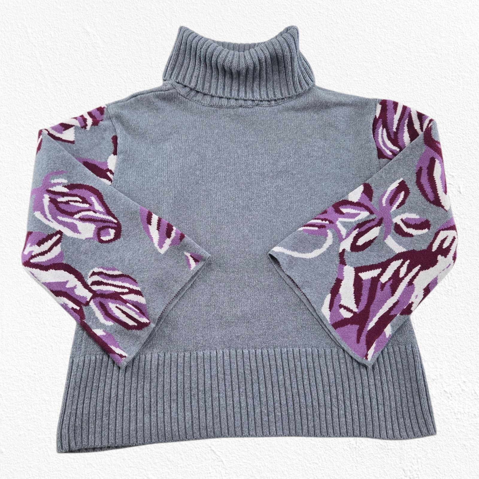 Other Floral Bell Sleeve Turtleneck Pullover Sweater Size Medium Size M / US 6-8 / IT 42-44 - 2 Thumbnail