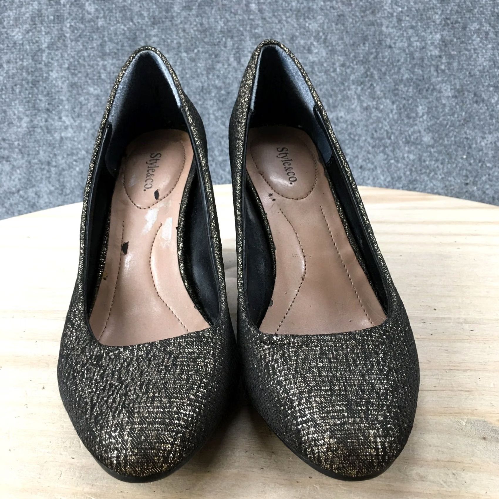 Style & Co Style&Co Gold Fabric High Heels Pumps Womens 6.5 M Asyaa Classic Slip On Shoes Size US 7 / IT 37 - 6 Thumbnail