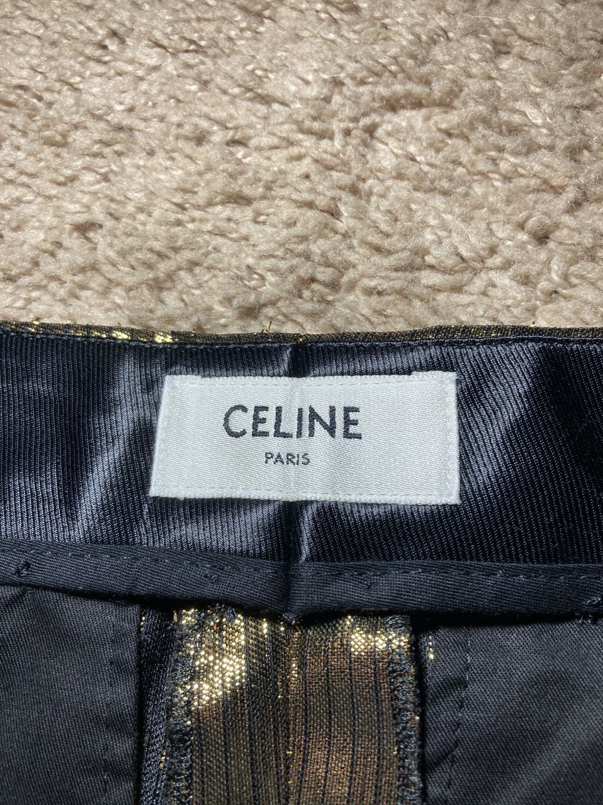 Celine AW23 Celine Gold Striped Flare Suit Pants Metallic 2023 Hedi Size US 32 / EU 48 - 6 Thumbnail