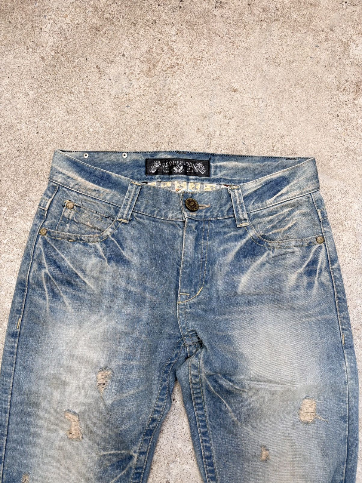 Le Grande Bleu (L.G.B.) RED PEPPER Indian Boot Cut Flared Jeans Denim Size 33 Size US 33 - 5 Thumbnail