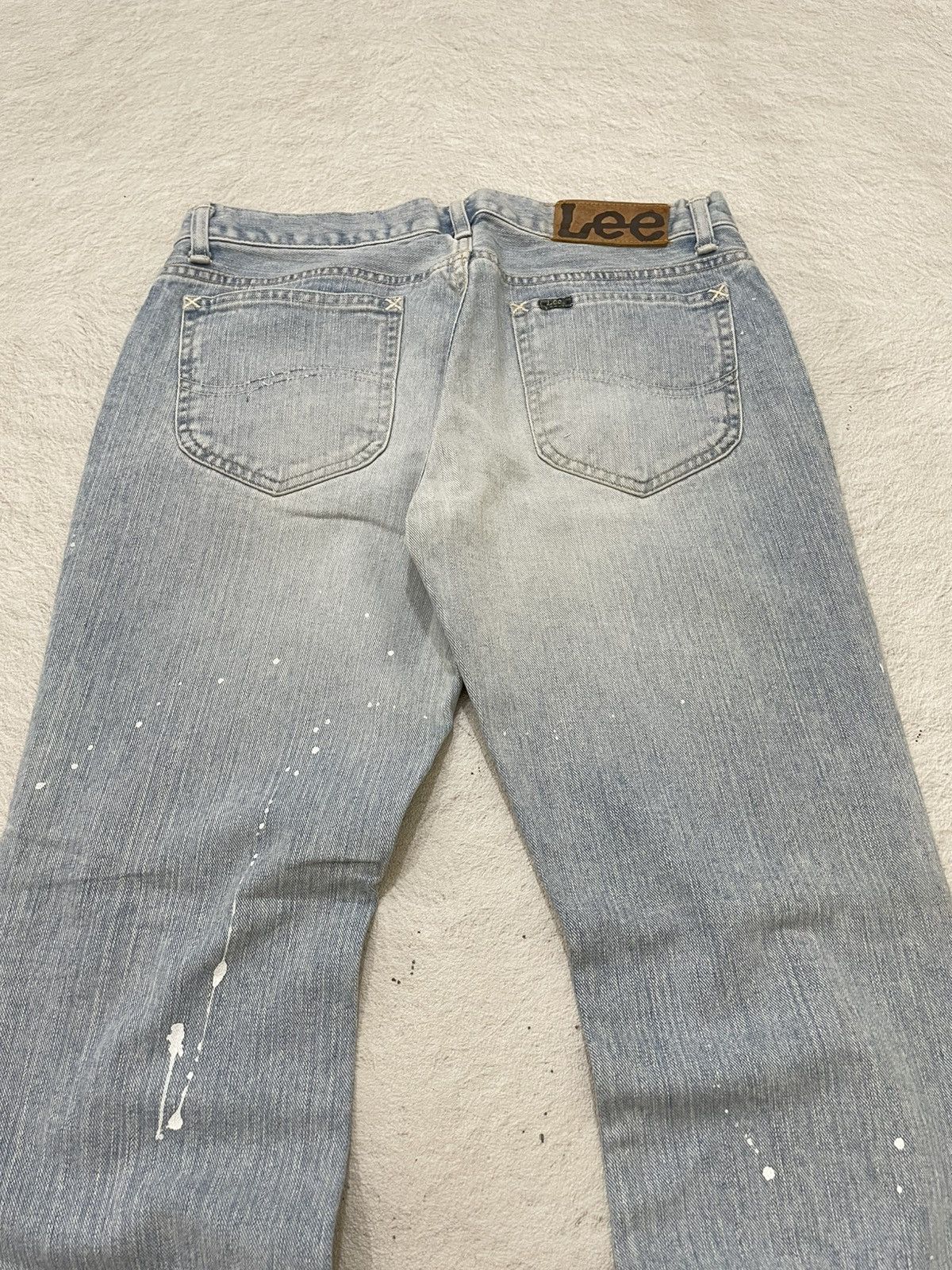 Japanese Brand 2000s Lee Rider Flare Denim Mudwash Blue Jeans If6was9 Y2K Size 31" - 8 Thumbnail
