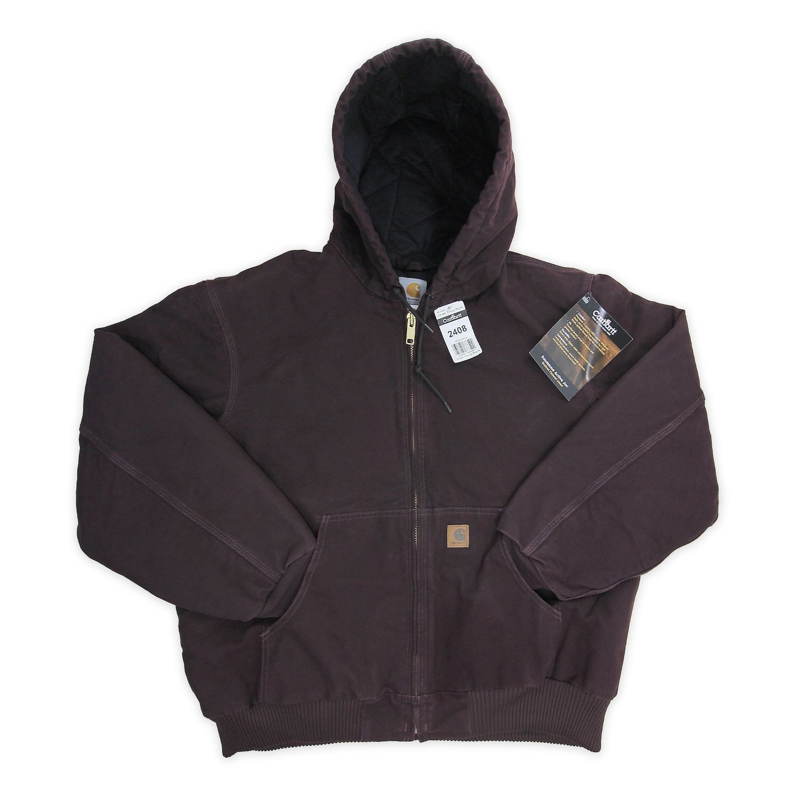 image of NWT Carhartt J130 Dwn Sandstone Jacket Quilted Flannel Lined in Purple, Men's (Size XL)