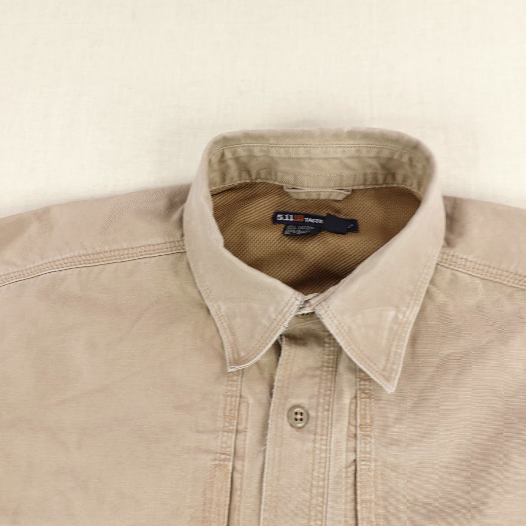 Vintage 5.11 Tactical Shirt Mens Large Beige Short Sleeve Button-Up Work Canvas Size US L / EU 52-54 / 3 - 2 Thumbnail