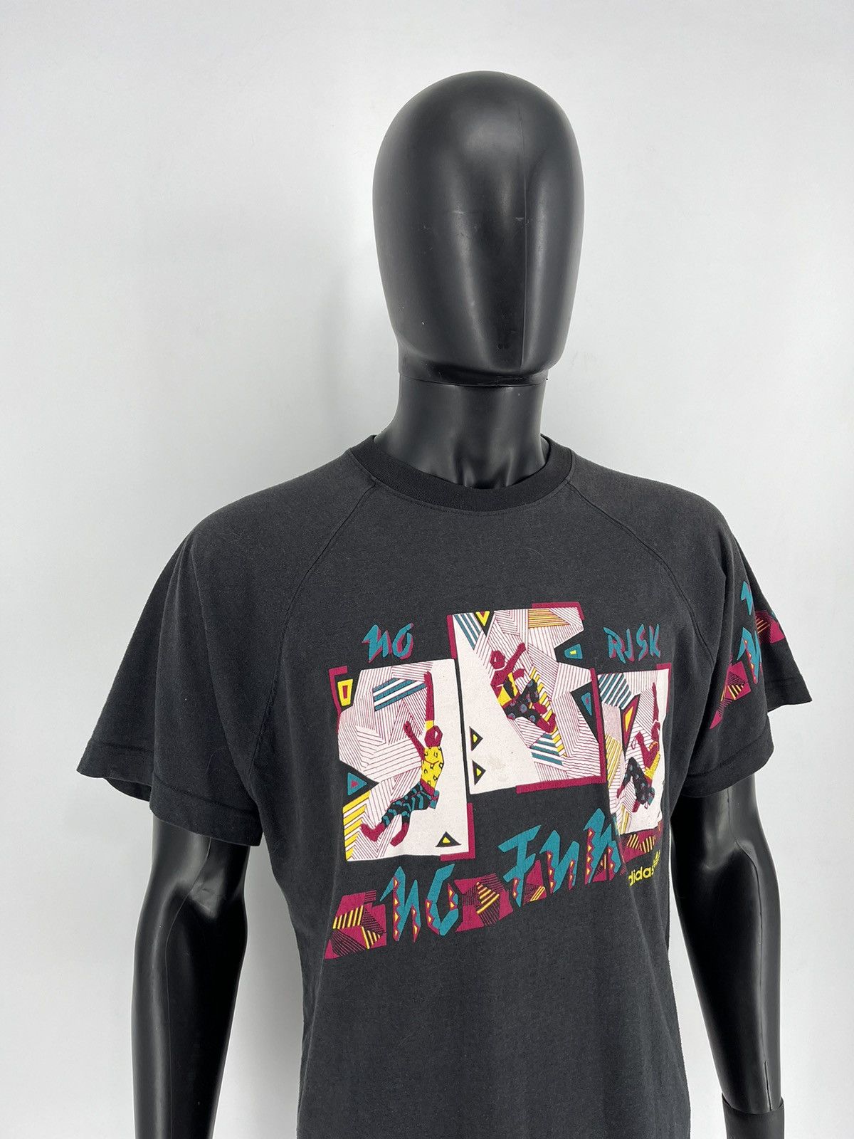 Adidas × Vintage Adidas Vintage Originals No risk No Fun 90's Tee T-shirt Size US M / EU 48-50 / 2 - 3 Thumbnail