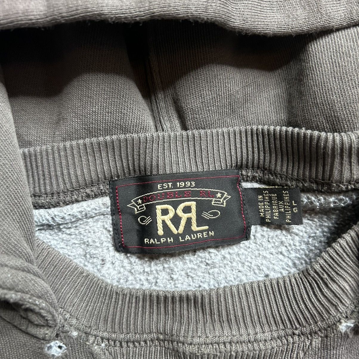Polo Ralph Lauren × RRL Ralph Lauren × Vintage Double RL gray after hood pocket hoodie Size US L / EU 52-54 / 3 - 3 Thumbnail