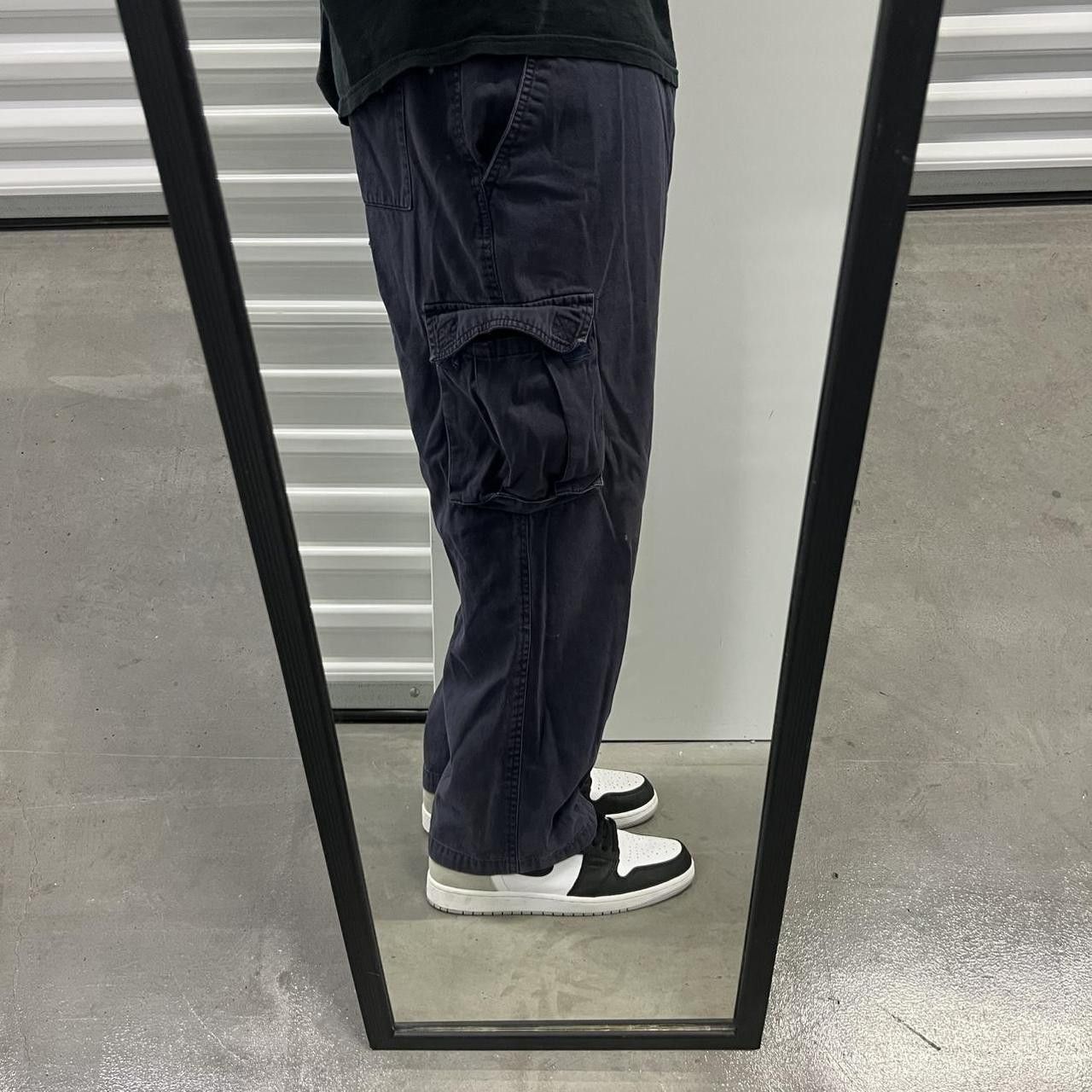 Japanese Brand × Vintage Vintage Y2K Sun Fade Navy Blue Cargo Shorts With baggy Fit! Size US 36 / EU 52 - 1 Thumbnail