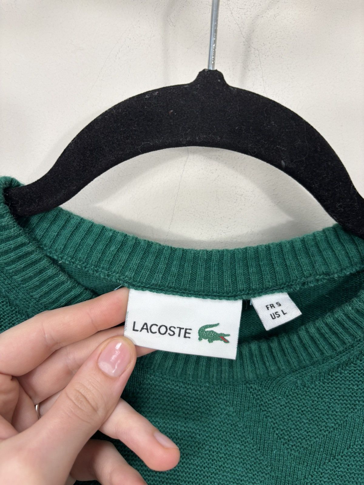 Lacoste Lacoste Men’s Argyle Knit Pattern Cotton Green Sweater Size US L / EU 52-54 / 3 - 8 Thumbnail