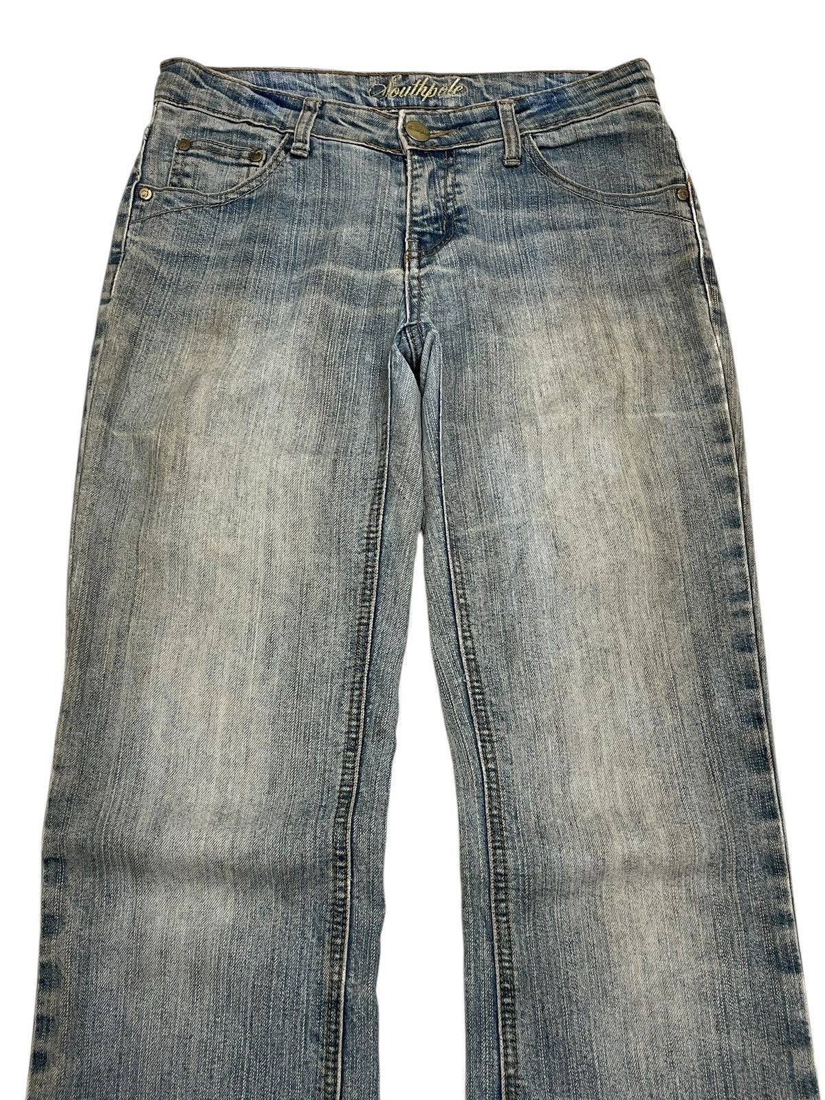 JNCO × Southpole Southpole Embroidery Flare Muddy Rusty Y2K Denim Size US 29 - 6 Thumbnail