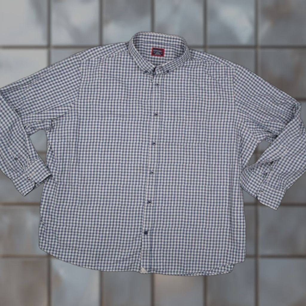 UNTUCKit UNTUCKit Mens Blue Check Button Up Flannel Shirt Big & Tall XXXLC Casual Workwear Long Sleeve Button-Down 100% Cotton Vintage? No Size US XXL / EU 58 / 5 - 1 Thumbnail