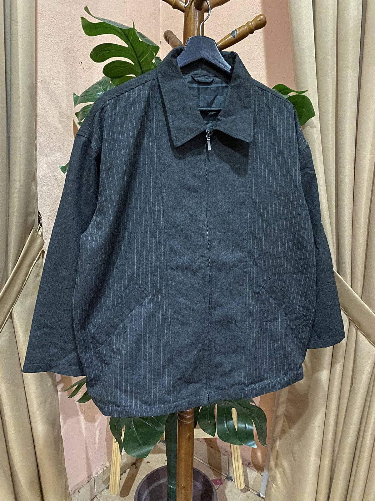 Japanese Brand Vintage Section Spinash Homme Pinstripe Zip Jacket – Classic Size US XXL / EU 58 / 5 - 3 Thumbnail
