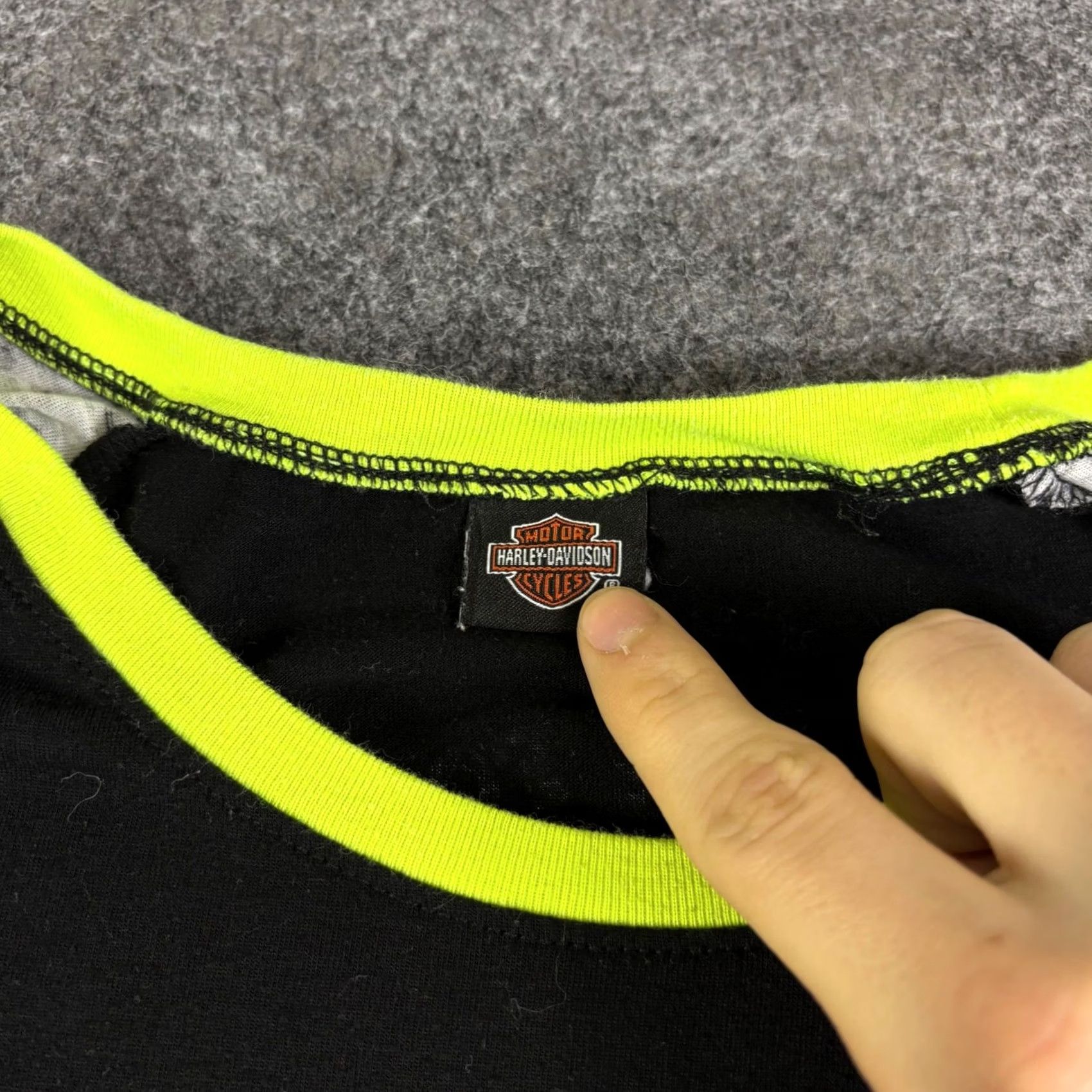 Harley Davidson Harley-Davidson Raglan Shirt Womens L Black Grey Neon Valley Forge PA 2016 Size L / US 10 / IT 46 - 5 Thumbnail