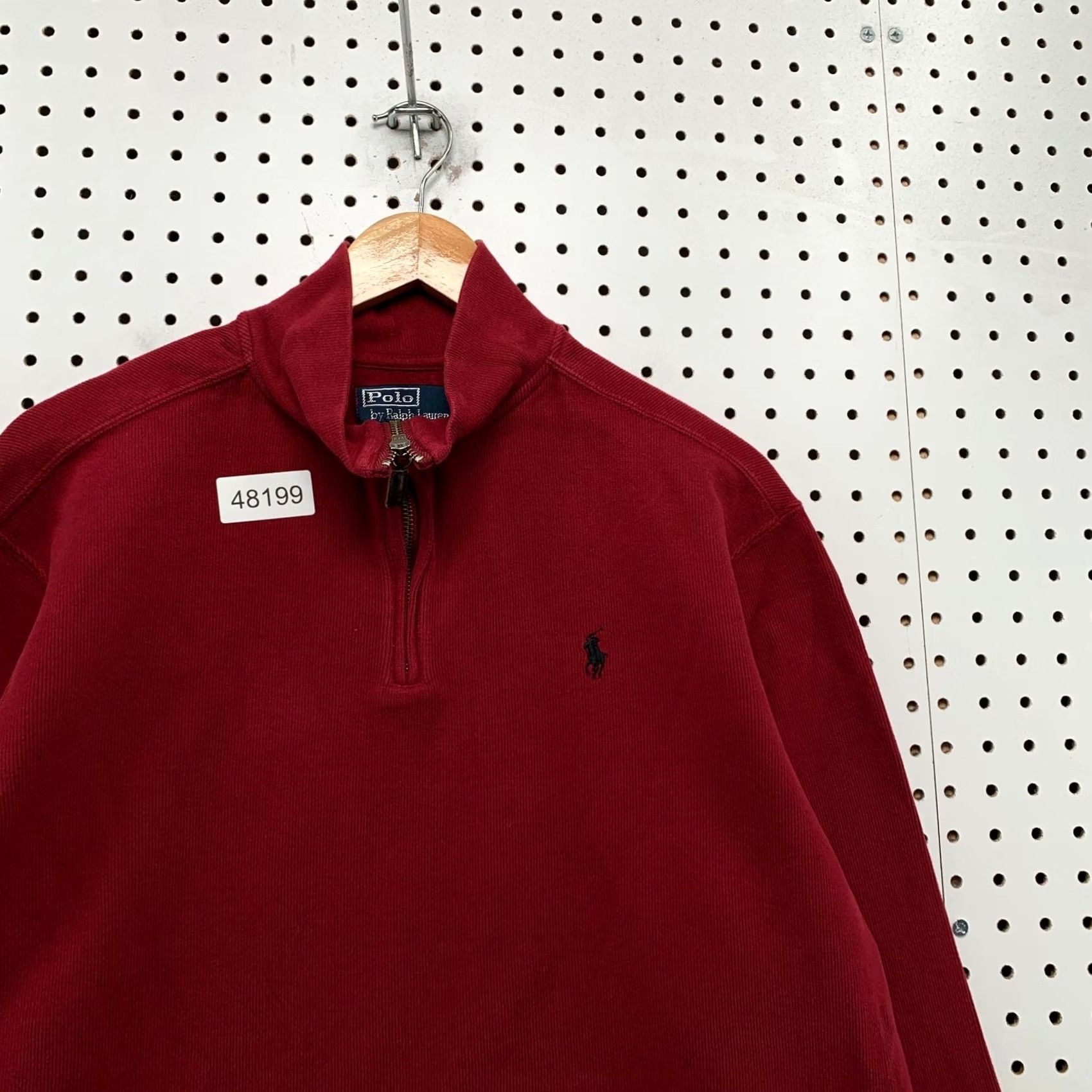 Polo Ralph Lauren Polo Ralph Lauren Quarter 1/4 Zip Sweater Mens Large Red Mock Neck Preppy Shirt Size US L / EU 52-54 / 3 - 7 Thumbnail