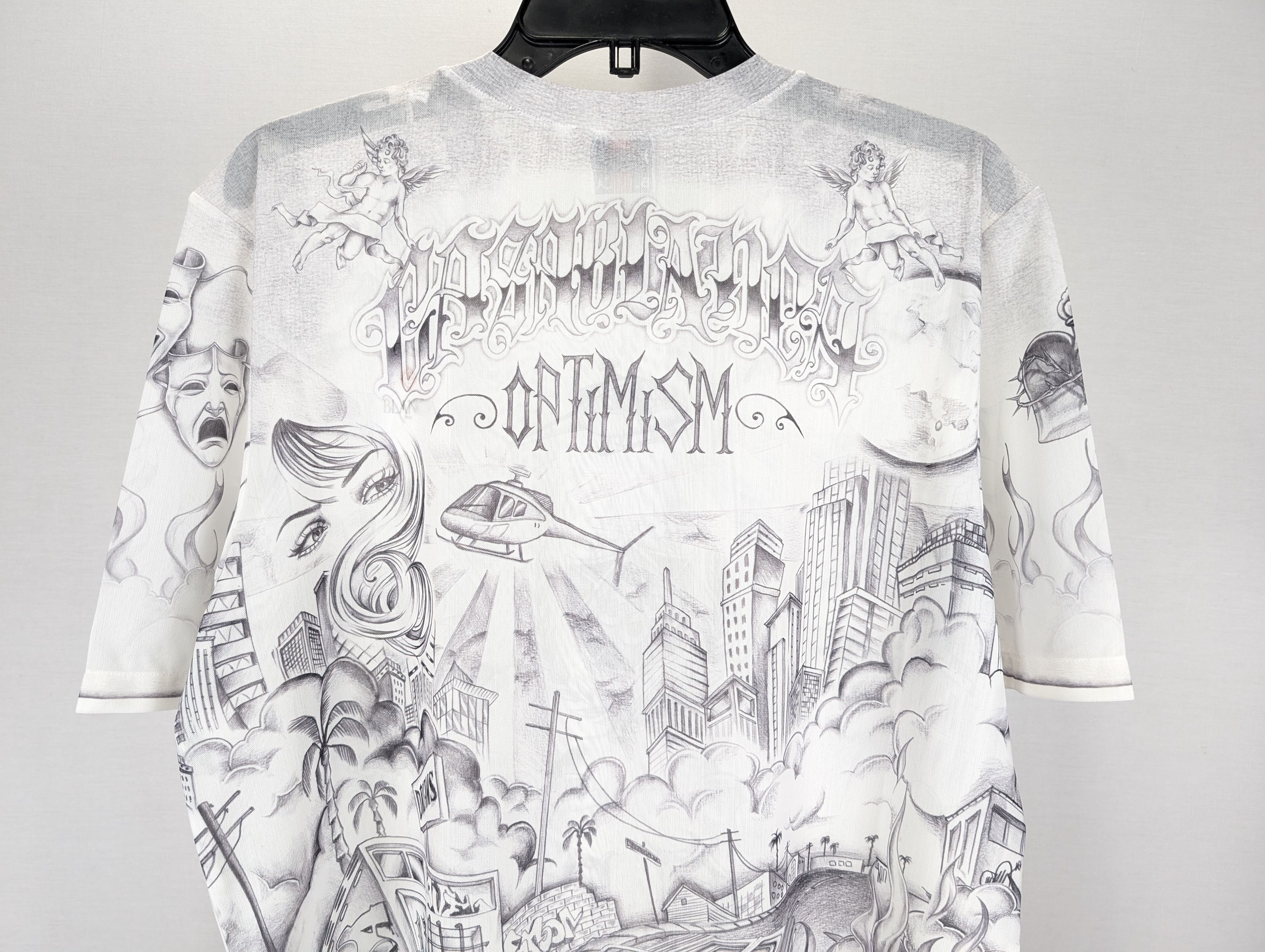 Casablanca o1rshd1 DUP / Printed Crewneck Short Sleeve Mesh Top Tattoo Size US XXL / EU 58 / 5 - 12 Thumbnail