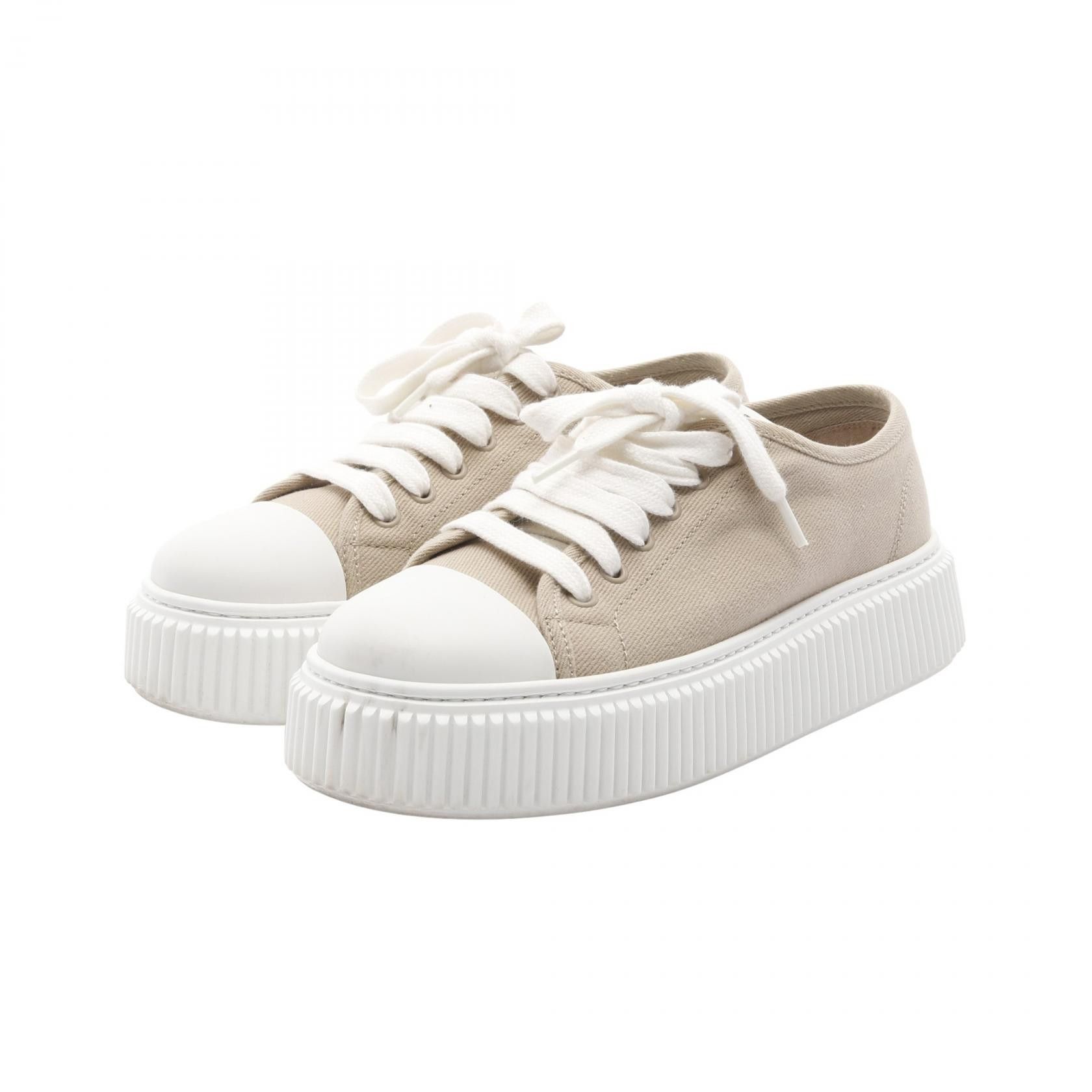 Miu Miu Miu Miu Miu Miu Logo Fabric Rubber Sneakers Textile Shoes DUTY FREE for USA Size ONE SIZE - 1 Thumbnail