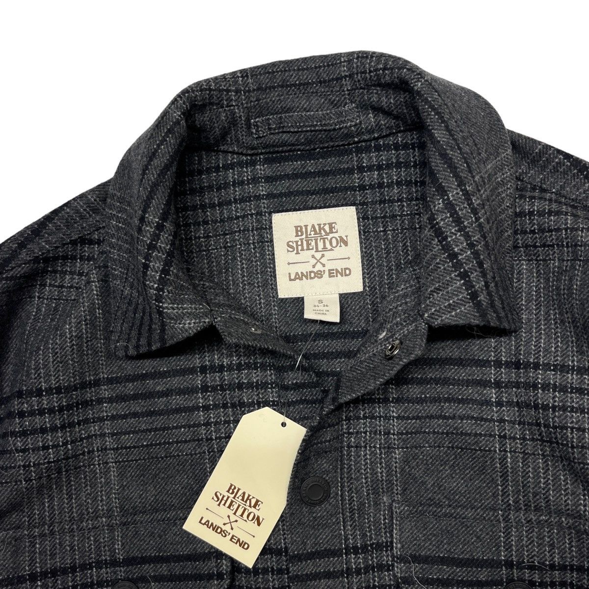 Lands' End × Vintage Lands End Blake Shelton Snap Flannel Plaid NWT Size US S / EU 44-46 / 1 - 2 Thumbnail