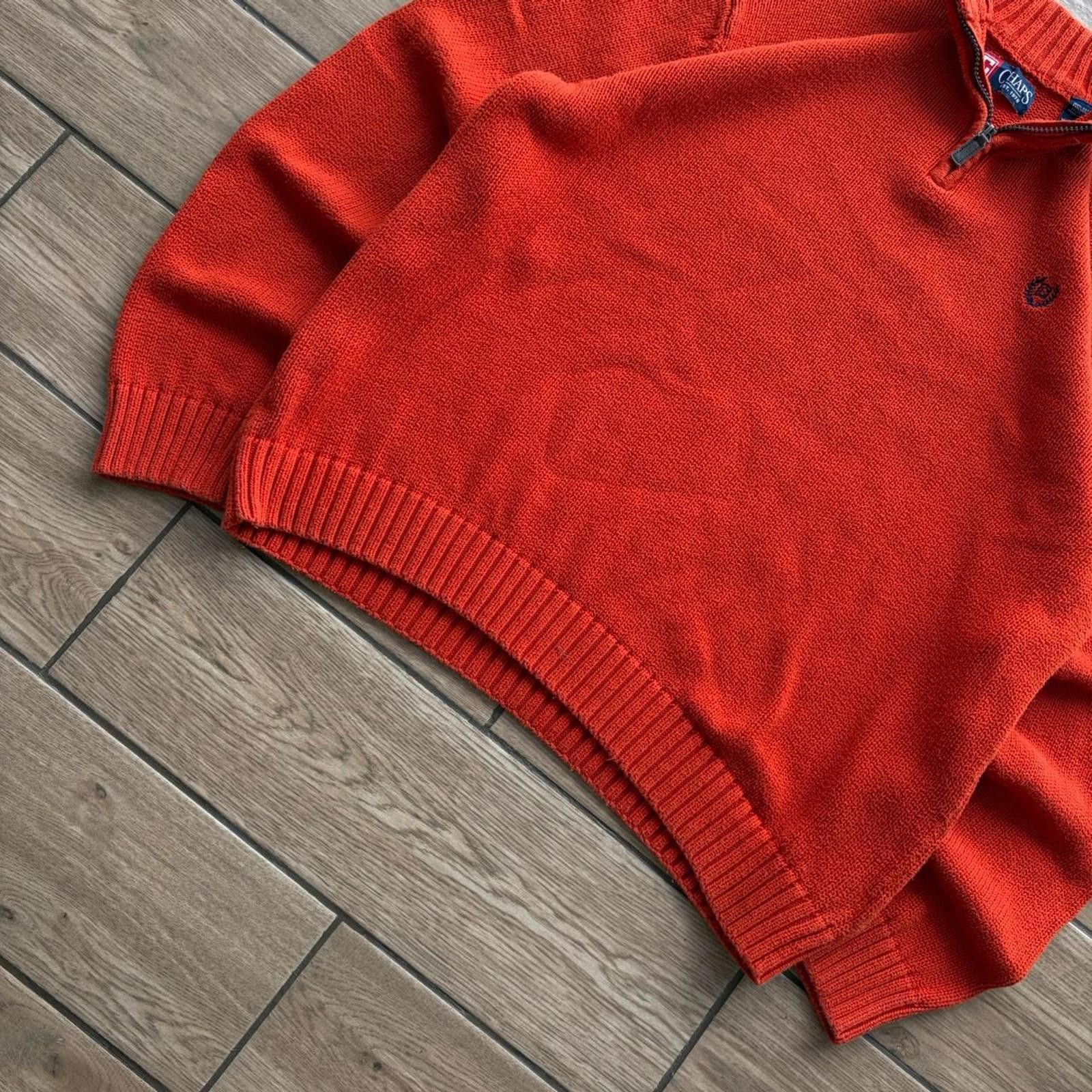 Chaps Vintage Orange Chaps Knit Quarter Zip Sweater Size US XL / EU 56 / 4 - 6 Thumbnail