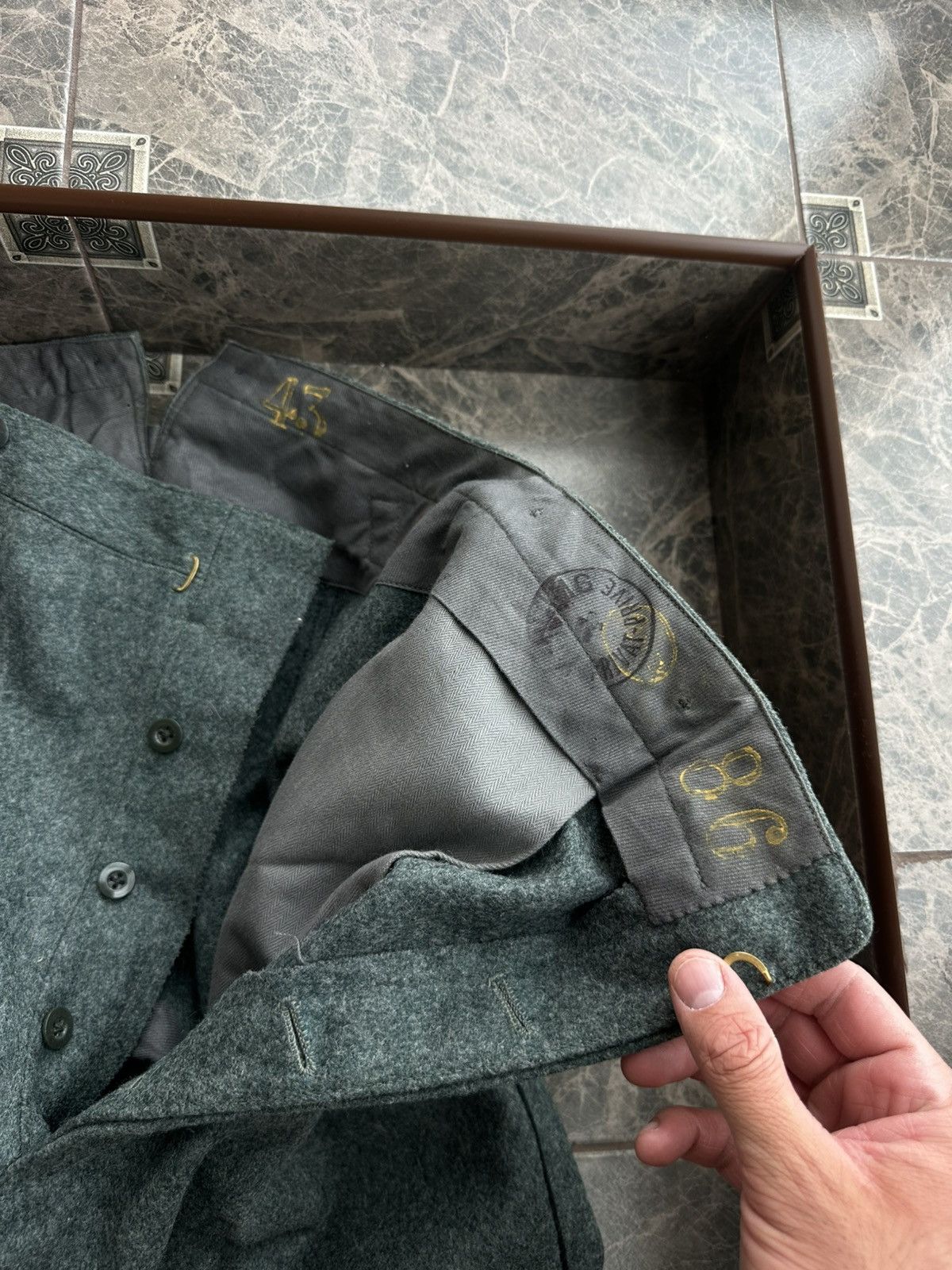 Other Vintage Swiss Army 1930s WW2 Suit Jacket Pants BuckleBack Size 50R - 19 Thumbnail