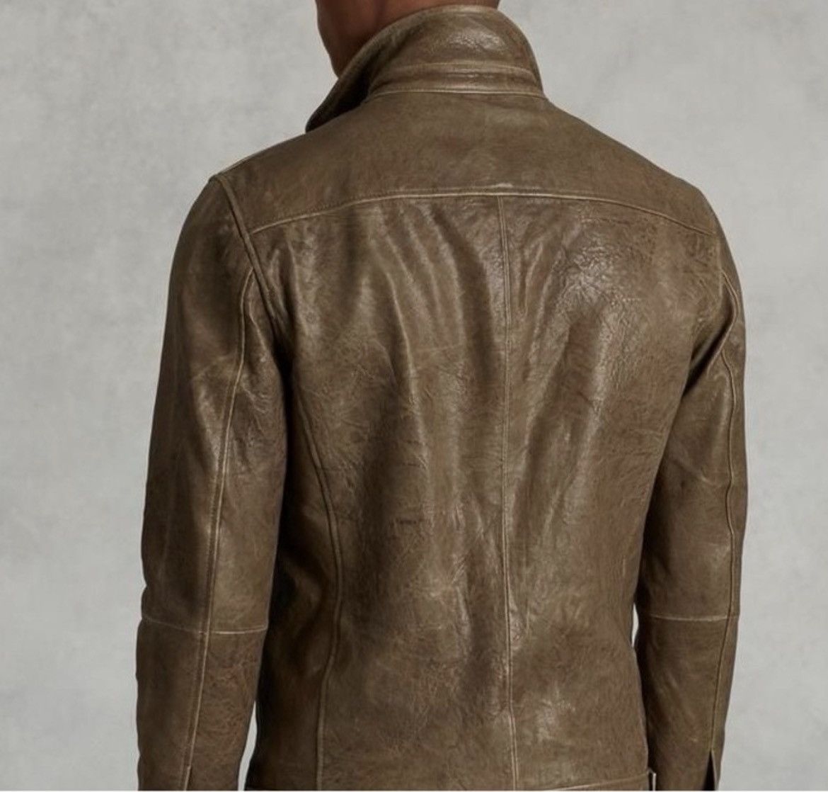 John Varvatos Snap Front Leather Trucker Jacket EU 50 USA 40 Size US M / EU 48-50 / 2 - 4 Thumbnail