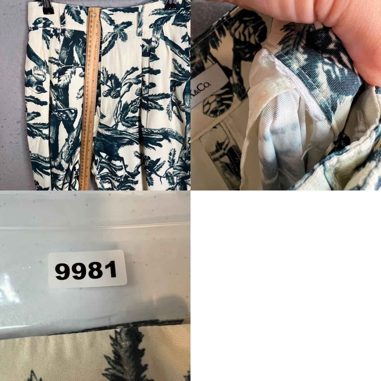 MAX&Co. Max & Co. Womens Tropical Print High-Waisted Pants Size 26 in Waist Size 26" / US 2 / IT 38 - 8 Thumbnail