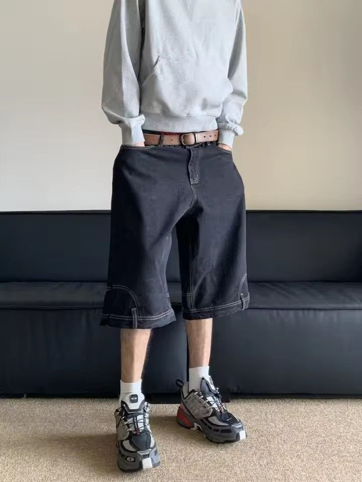 Jean Reversed Wide Leg Jorts, Baggy Denim Shorts Size US 34 / EU 50 - 2 Thumbnail