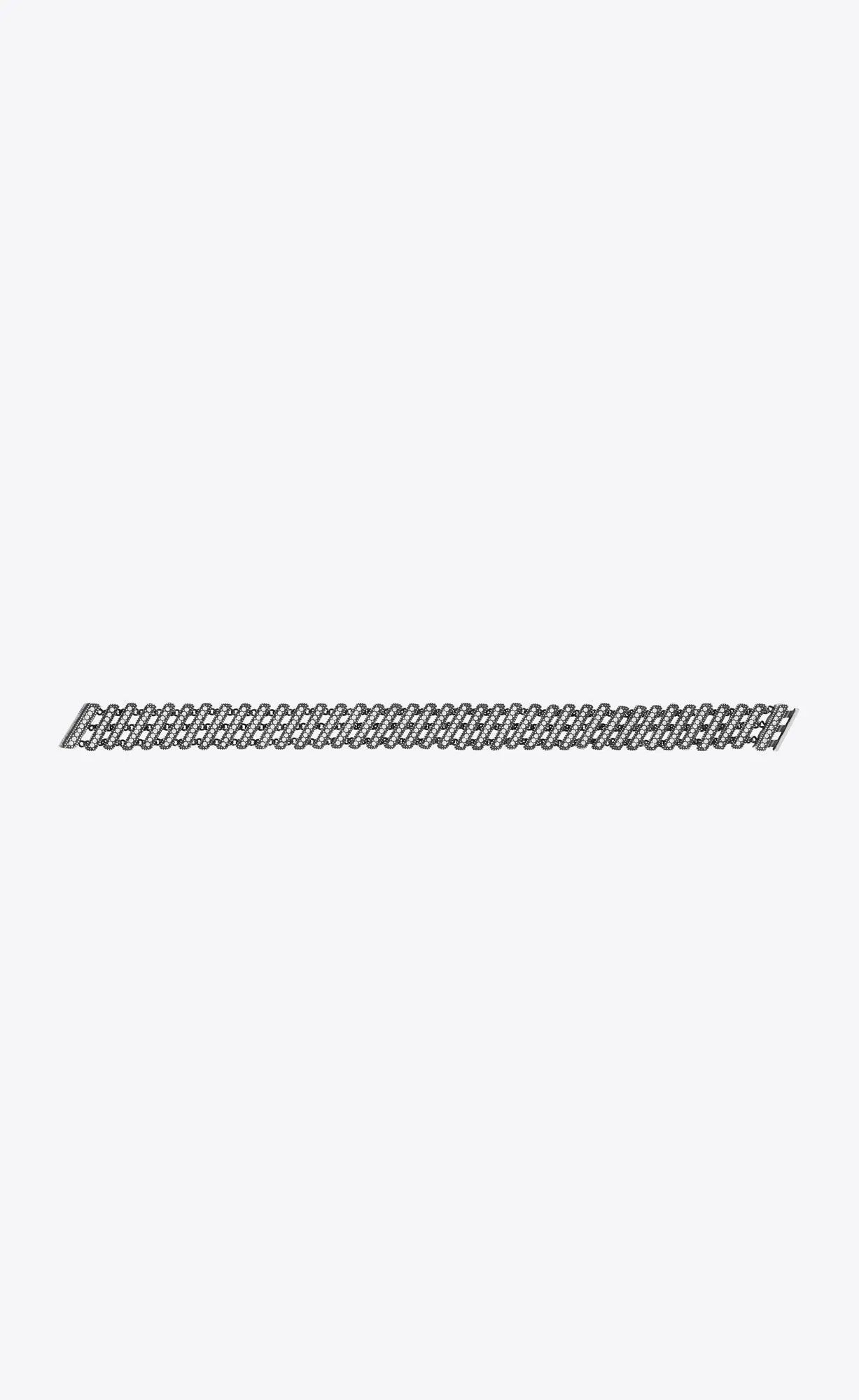 Saint Laurent Paris o1s1wg110325 Size: M / 693600 Baguette Rhinestone Bracelet Size ONE SIZE - 4 Thumbnail