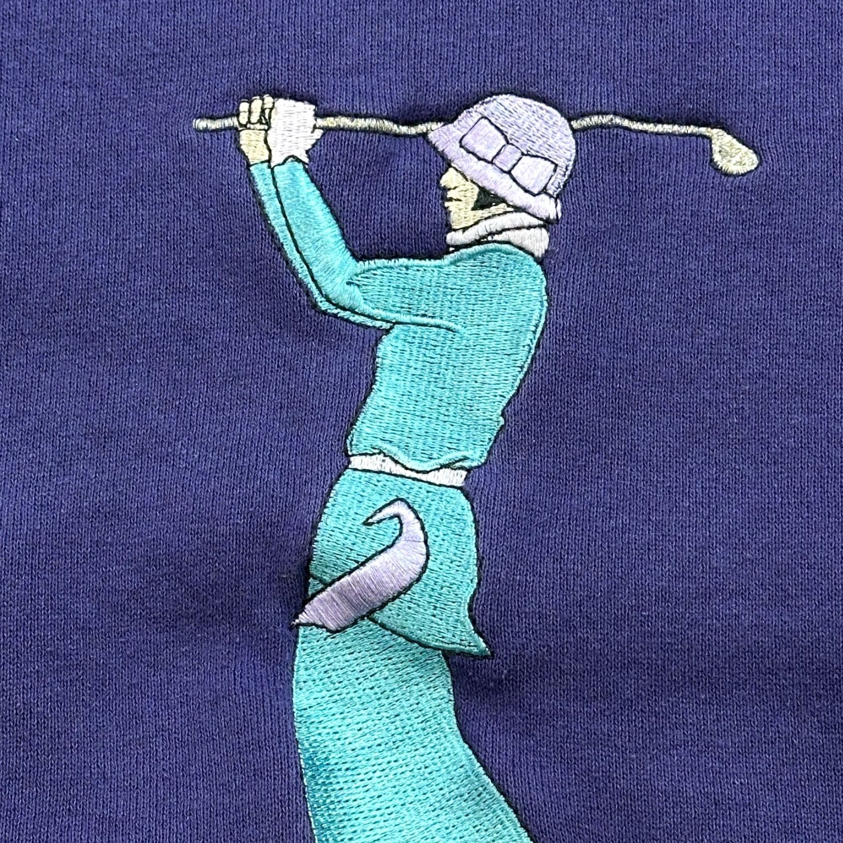 Vintage VINTAGE Travaux Sweatshirt Women’s Large Purple Embroidered Golfer USA Made 90s Size L / US 10 / IT 46 - 5 Thumbnail