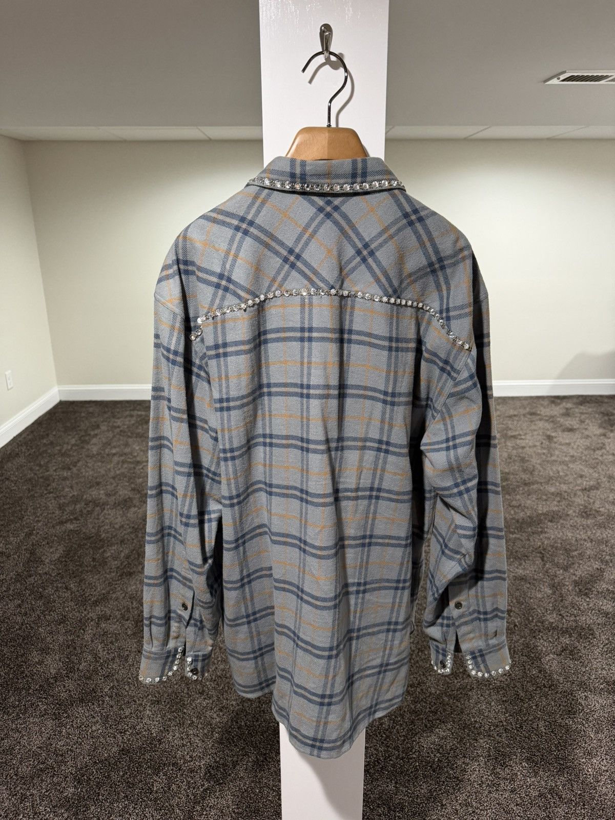 Dries Van Noten Dries Van Noten Carwick Embellsihed Crystals Plaid Shirt Size US L / EU 52-54 / 3 - 2 Thumbnail