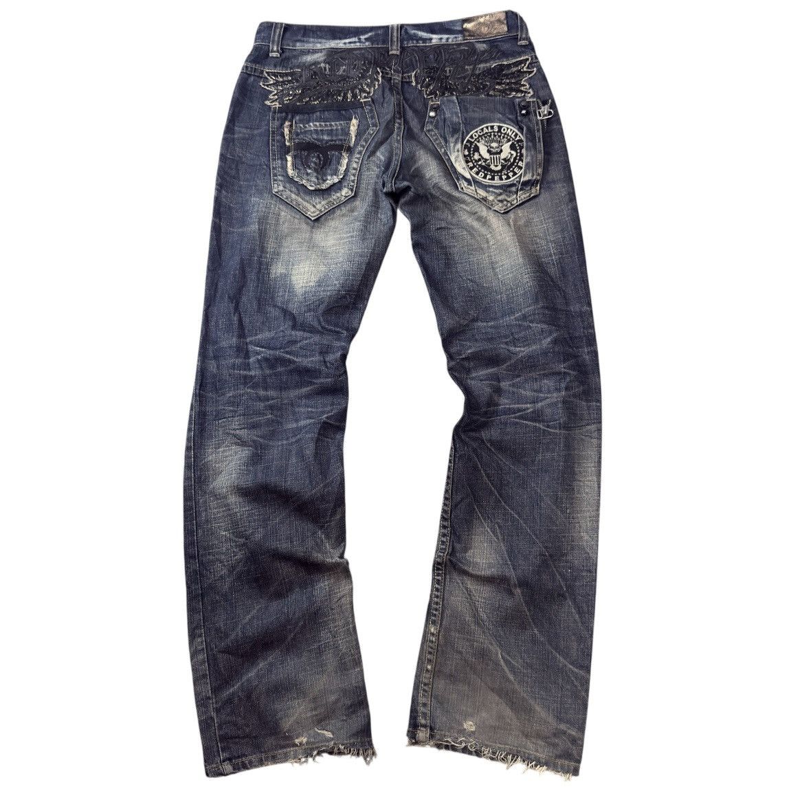 Rock Revival Crazy Seditionaries Red Papper Spellout Distressed Denim Size US 32 / EU 48 - 2 Thumbnail