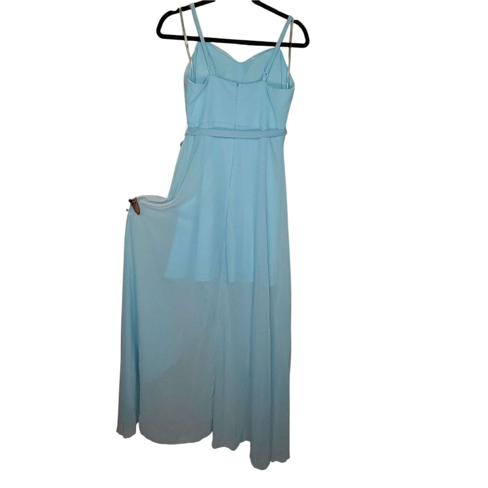 Shein Shein Light Blue Chiffon HighLow Maxi Dress w/ Belt Size M Size M / US 6-8 / IT 42-44 - 3 Thumbnail