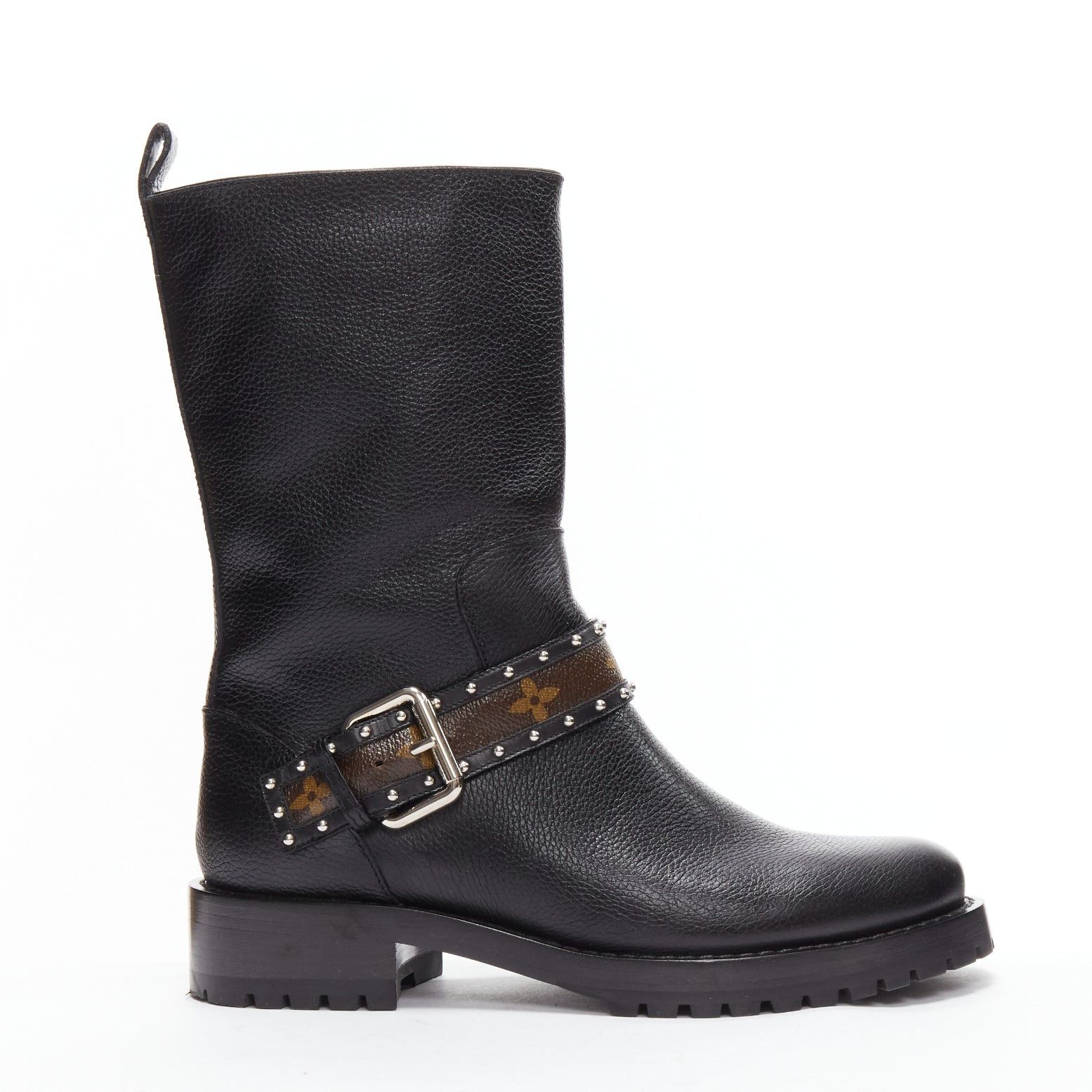 Louis Vuitton LOUIS VUITTON LV monogram top strap pull on motorcycle boots EU37 Size US 7 / IT 37 - 1 Thumbnail