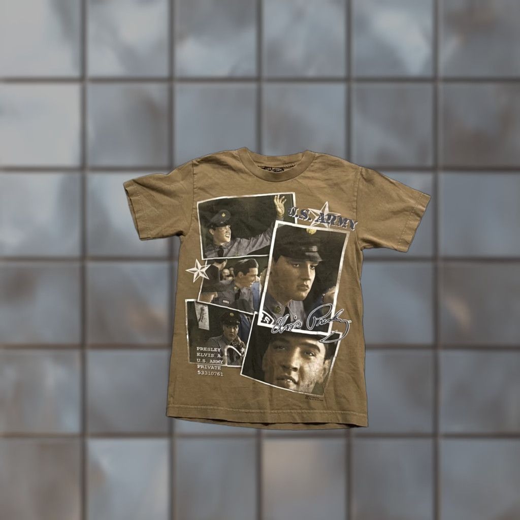 Vintage VINTAGE Elvis Presley Las Vegas U.S. Army T-Shirt Adults Small S Graphic Brown Unisex Shirts Mens Womens Size US S / EU 44-46 / 1 - 1 Thumbnail