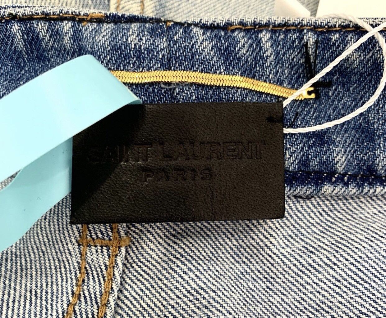 Saint Laurent Paris Saint Laurent SLP Saint Laurent logo leather label jeans Size US 29 - 6 Thumbnail