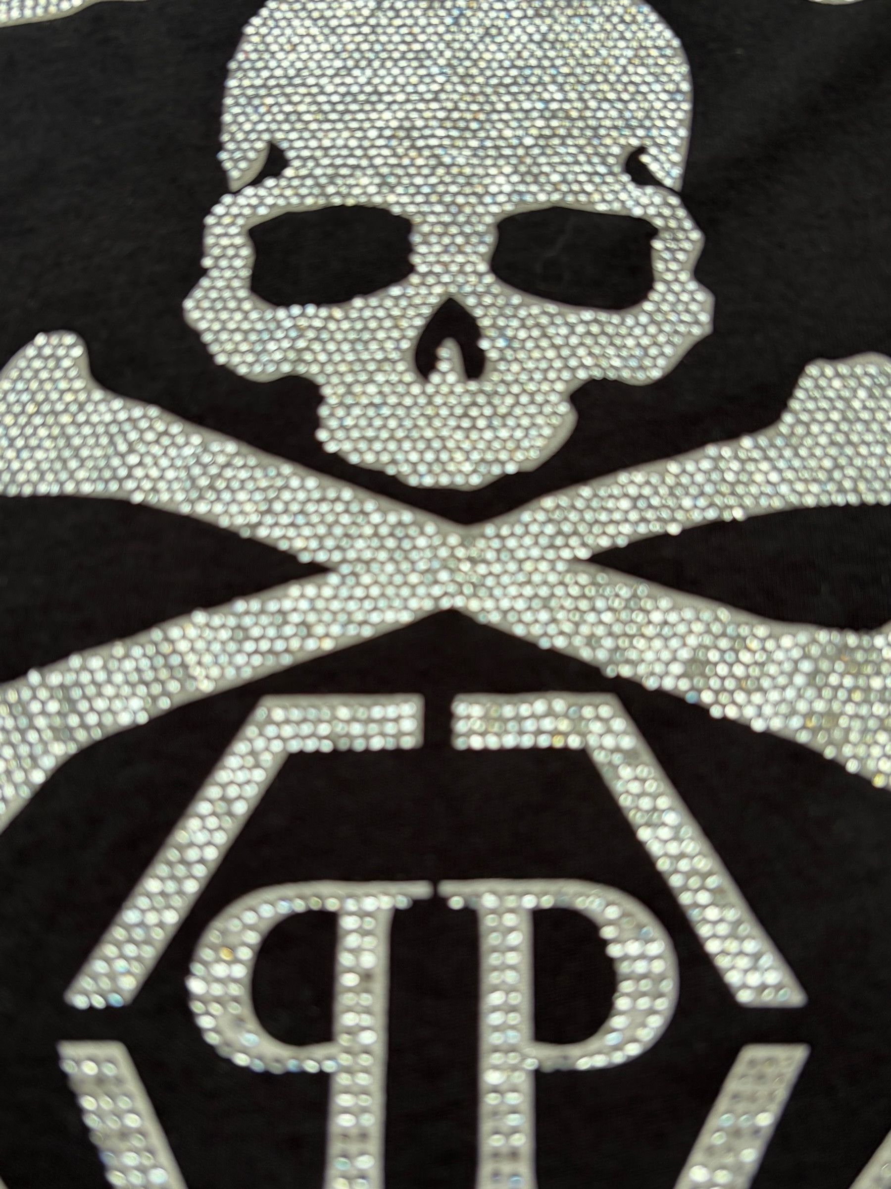 Philipp Plein Philipp Plein Black Crystal Logo T-Shirt Size US L / EU 52-54 / 3 - 4 Thumbnail