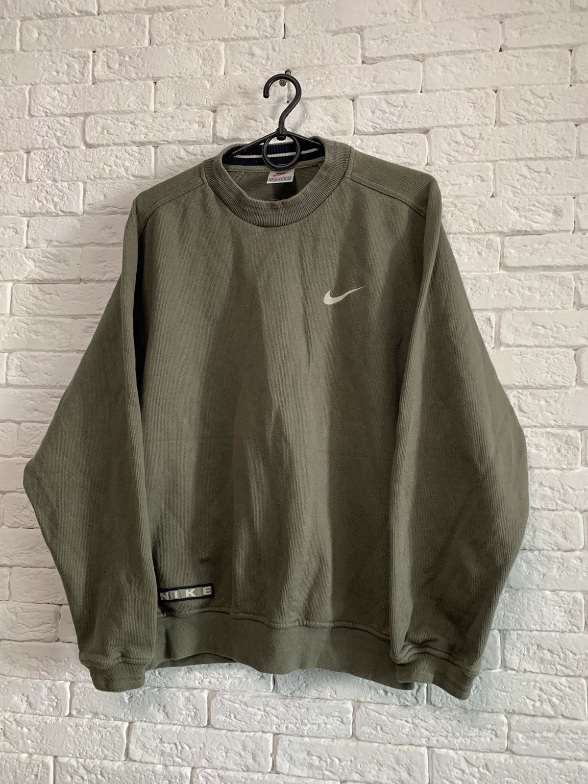 Pre-owned Nike X Vintage Dense Sweatshirt Nike 90's In Khaki