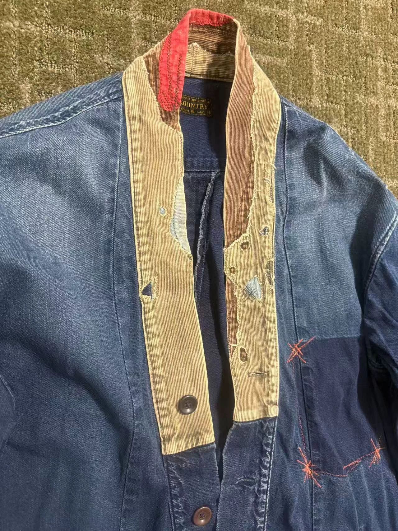 Kapital KAPITAL Indigo Denim Patchwork Distressed Dōgan Size 5 Size US XXL / EU 58 / 5 - 4 Thumbnail