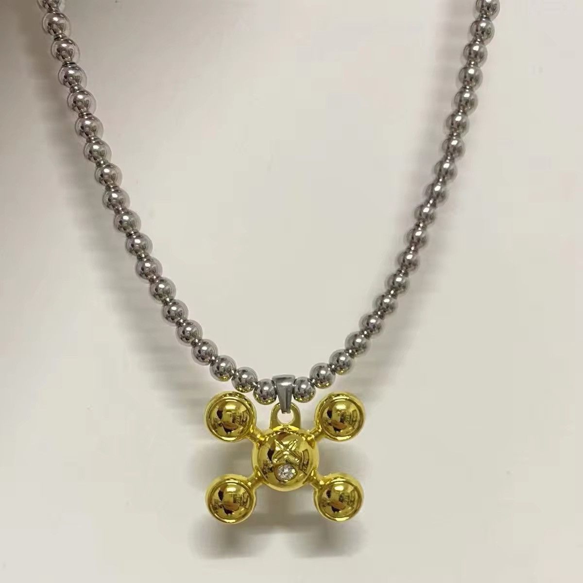 Other Stainless Steel Round Bead Chain Quadangle Pendant Size ONE SIZE - 5 Thumbnail