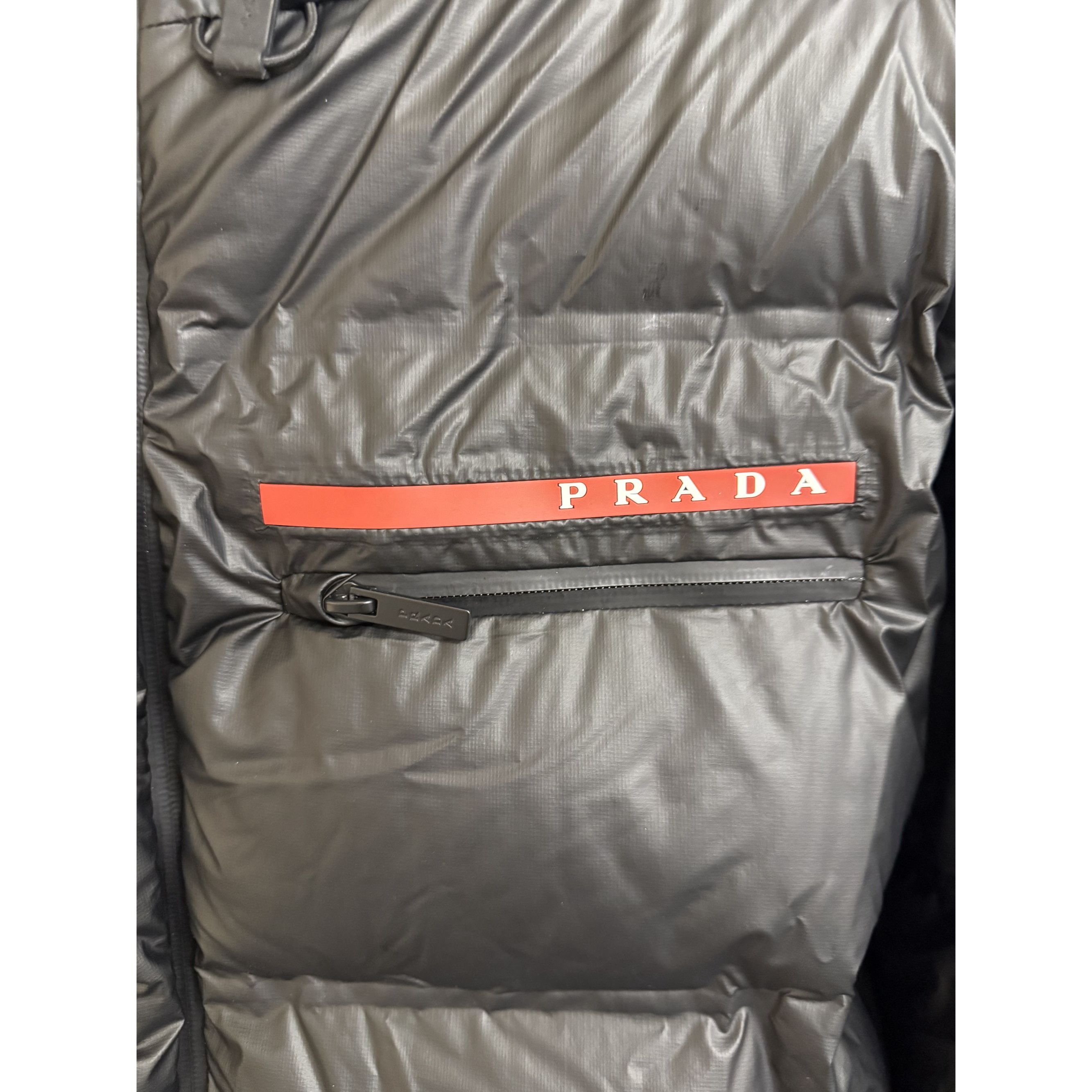 Prada Prada XL Black Hooded Puffer Jacket With Graphene Padding Te Size US XL / EU 56 / 4 - 9 Thumbnail