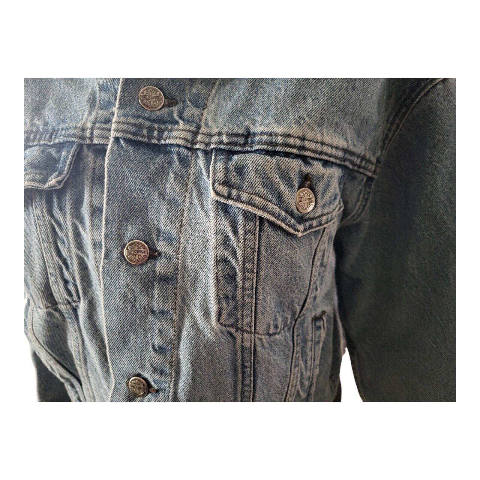 Harley Davidson Vintage Harley Davidson Denim Trucker Motorcycle Jack Size M Size US M / EU 48-50 / 2 - 8 Thumbnail