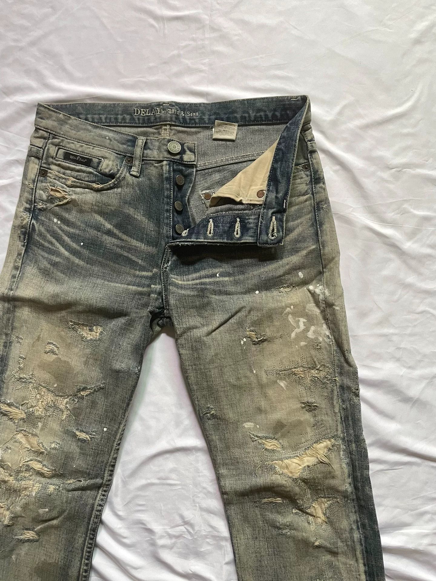 Japanese Brand delay by wins distressed denim jeans Size US 26 / EU 42 - 1 Thumbnail