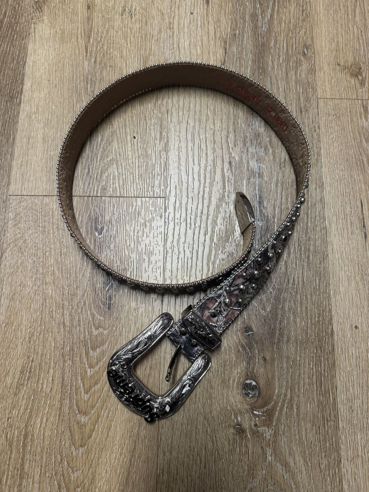 Pre-owned B B Simon X Supreme B.b. Simon Studded Ranger Belt In Camo